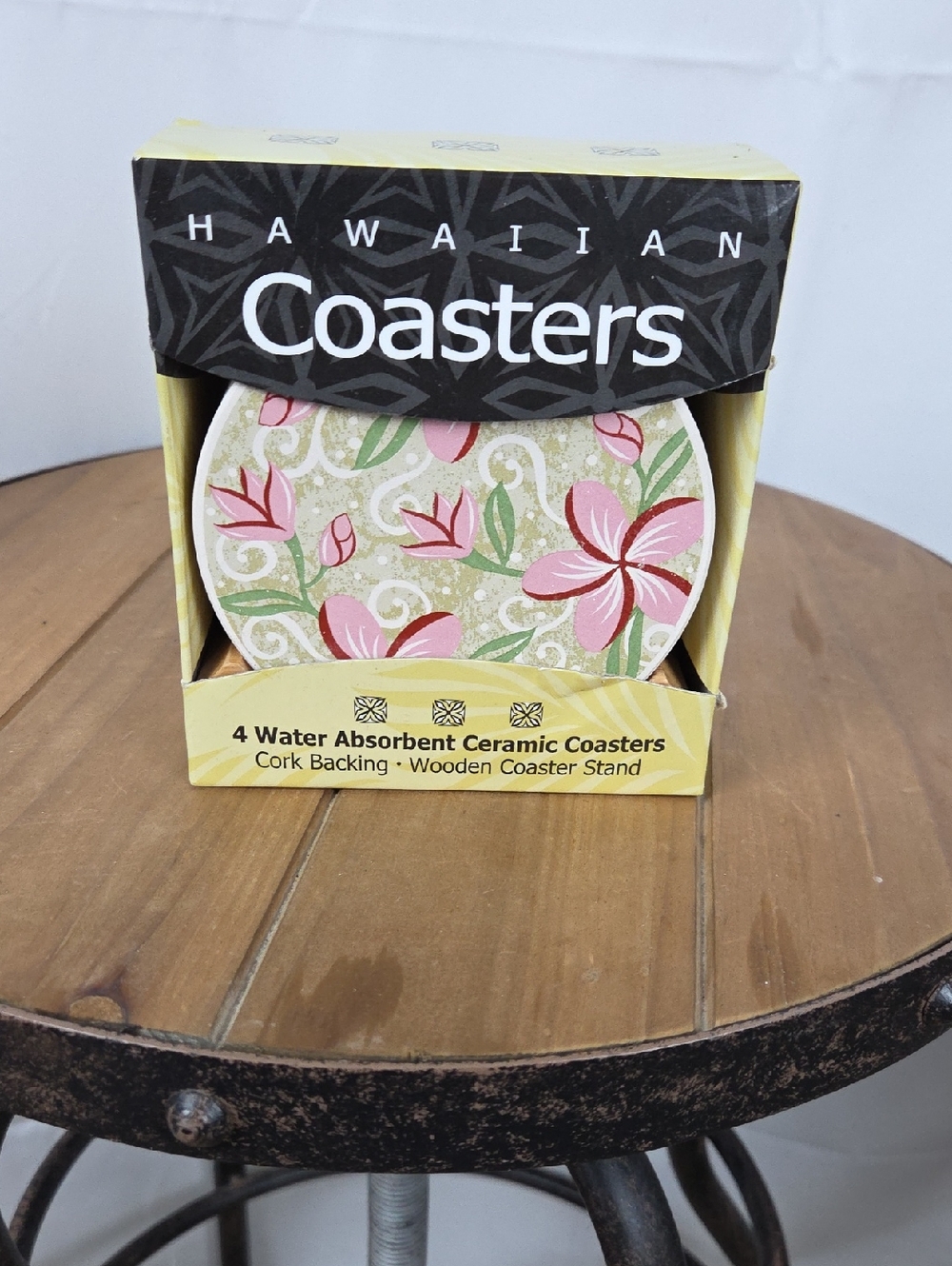 Hawaiian Ceramic Coasters - Pink Floral (Set of 4)